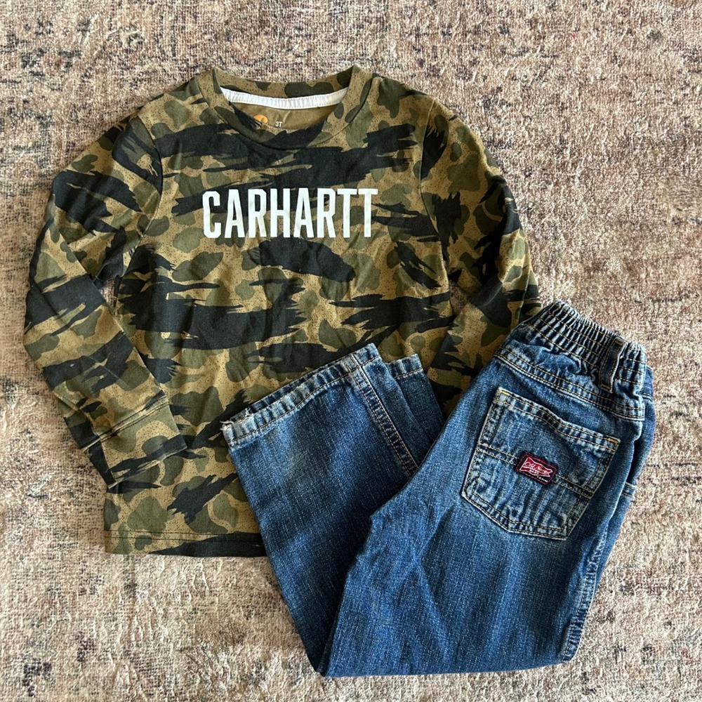 Boys 3T Clothes Carhartt camo Long Sleeve Shirt Old Navy Y2K Jeans